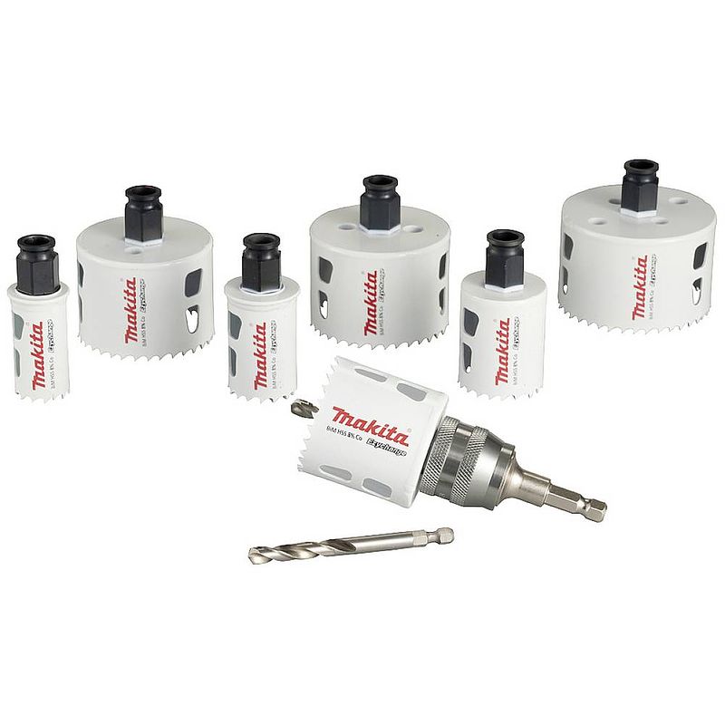 Foto van Makita e-12295 gatenzaagset 9-delig 25 mm, 32 mm, 40 mm, 51 mm, 65 mm, 68 mm, 76 mm 1 set(s)