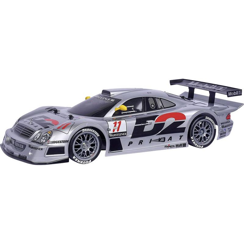 Foto van Tamiya mb clk-gtr 1997 zilver brushed 1:10 rc auto elektro straatmodel 4wd bouwpakket