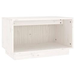 Foto van The living store zwevend tv-meubel - wit - 60 x 35 x 35 cm - massief grenenhout