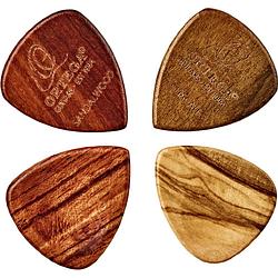 Foto van Ortega ogpw-mix4 wooden picks standard mix 2.50 mm plectrumset (4 stuks)