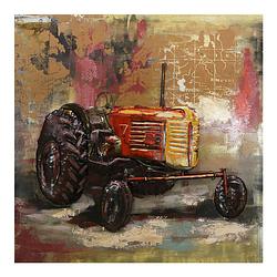 Foto van Clayre & eef multi wanddecoratie tractor 100*6*100 cm jjwa00031