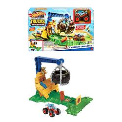 Foto van Hot wheels monster trucks arena smashers rhinomite race-uitdaging set