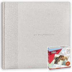 Foto van Fotoboek/fotoalbum luis met 20 paginas wit 24 x 24 x 2 cm inclusief plakkers - fotoalbums
