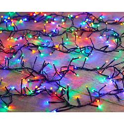 Foto van Set van 2x stuks clusterverlichting met timer en dimmer 384 leds gekleurd 5 m - kerstverlichting kerstboom