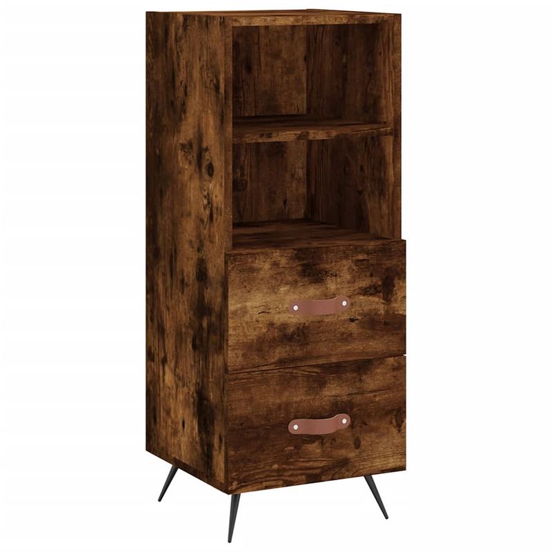 Foto van Infiori dressoir 34,5x34x90 cm bewerkt hout gerookt eiken