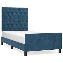 Foto van Vidaxl bedframe met hoofdeinde fluweel donkerblauw 80x200 cm