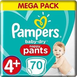 Foto van Pampers baby-dry pants luiers - maat 4+ - 35 stuks (9-15kg) x2