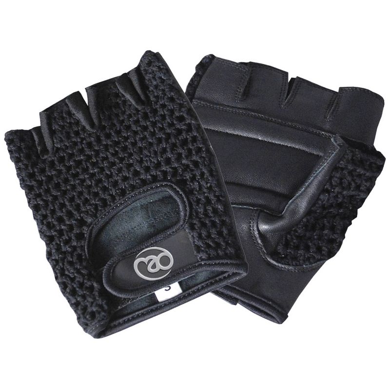 Foto van Fitness-mad fitness-handschoenen leer/mesh zwart maat l/xl