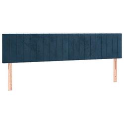 Foto van Vidaxl hoofdborden 2 st 80x5x78/88 cm fluweel donkerblauw