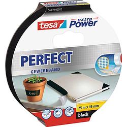 Foto van Tesa perfect 56339-00002-01 textieltape tesa extra power zwart (l x b) 25 m x 19 mm 1 stuk(s)