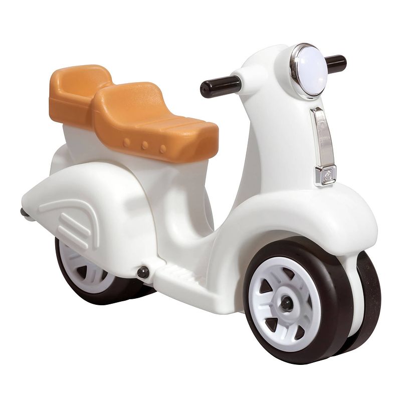 Foto van Step2 ride along scooter voor kinderen met opbergruimte speelgoed voertuig van kunststof in vintage-stijl