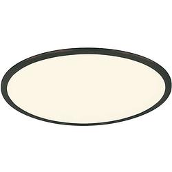 Foto van Led plafondlamp - plafondverlichting - trion povino - 31w - warm wit 3000k - dimbaar - rond - mat zwart - aluminium