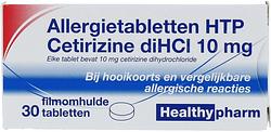 Foto van Healthypharm allergietabletten htp cetirizine dihci 10mg tabletten
