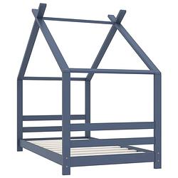 Foto van The living store houten bedframe - boomhut-stijl - 80 x 160 cm - grijs - stevig en duurzaam