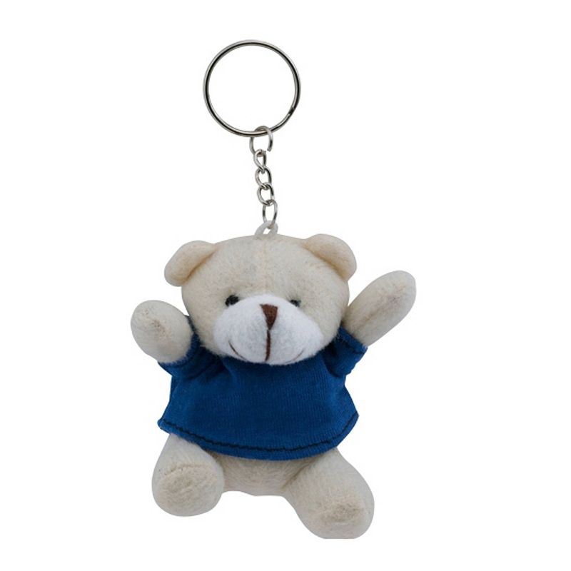 Foto van Pluche teddybeer knuffel sleutelhanger blauw 8 cm - knuffel sleutelhangers