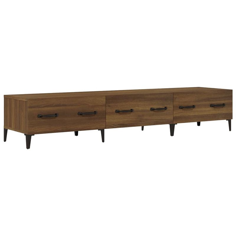 Foto van The living store tv-meubel modern bruineiken 150x34.5x30 cm - stevig hout - voldoende opbergruimte