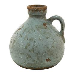 Foto van Clayre & eef vaas 15*15*16 cm grijs keramiek decoratie vaas decoratie pot bloempot binnen grijs decoratie vaas