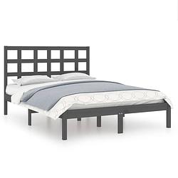 Foto van Vidaxl bedframe massief hout grijs 160x200 cm