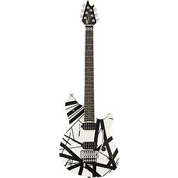 Foto van Evh wolfgang special black & white satin elektrische gitaar met gigbag