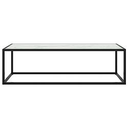 Foto van The living store salontafel - zwart en wit - 120 x 50 x 35 cm - gehard glas en gepoedercoat staal