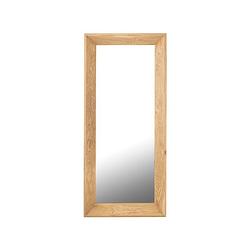 Foto van Ptmd chevar natural oak wood mirror rectangle s