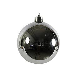 Foto van Cf label kerstbal ro maxi 25 cm zilver