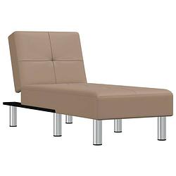 Foto van The living store verstelbare chaise longue - capuccino - 140x70 cm - multifunctioneel