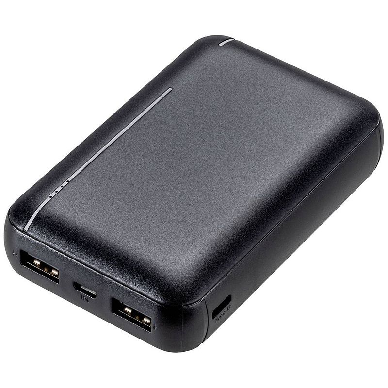 Foto van Vivanco powerbank 10000 mah li-ion usb-a, usb-c® zwart statusweergave