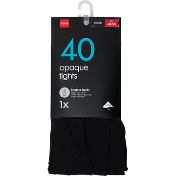 Foto van Hema panty ondoorzichtig temperatuurregulerend 40 denier zwart maat xl 48/52 bij jumbo