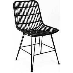 Foto van Eetkamerstoel rattan iron black