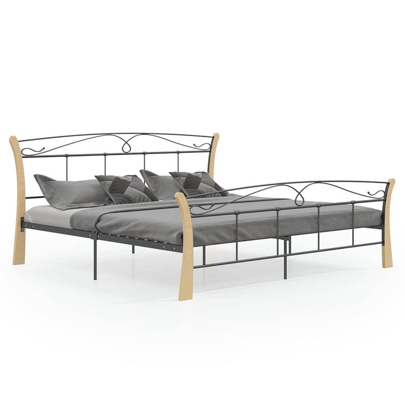 Foto van Vidaxl bedframe metaal zwart 200x200 cm