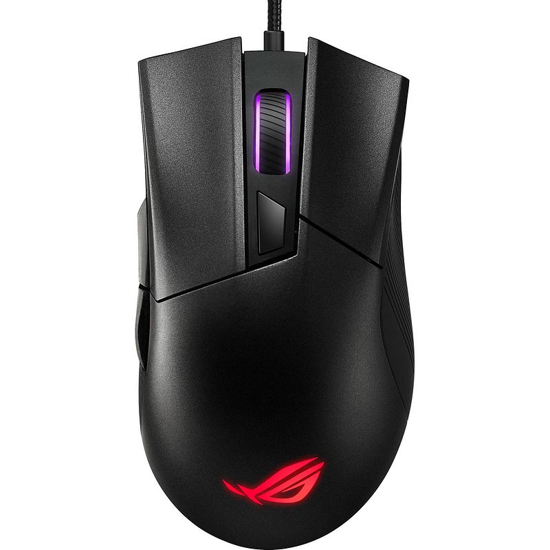 Foto van Asus rog gladius 2 core gaming-muis usb optisch zwart 6 toetsen 6200 dpi