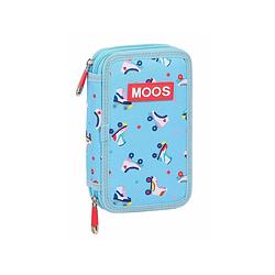 Foto van Moos gevuld etui rollers - 19.5 x 12.5 cm - 28 st. - polyester