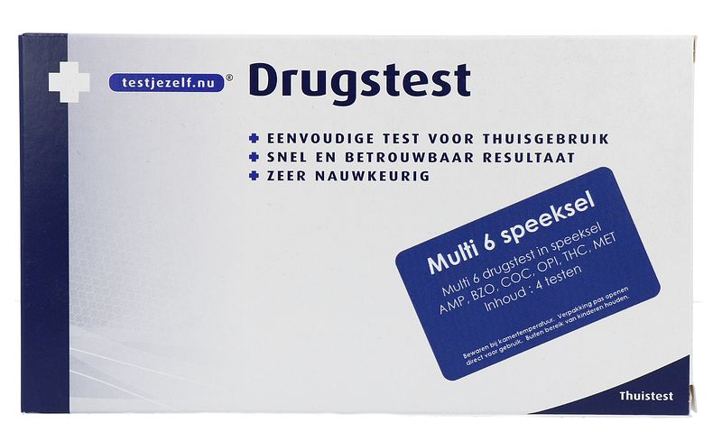 Foto van Testjezelf.nu drugstest speeksel multi 6 4st