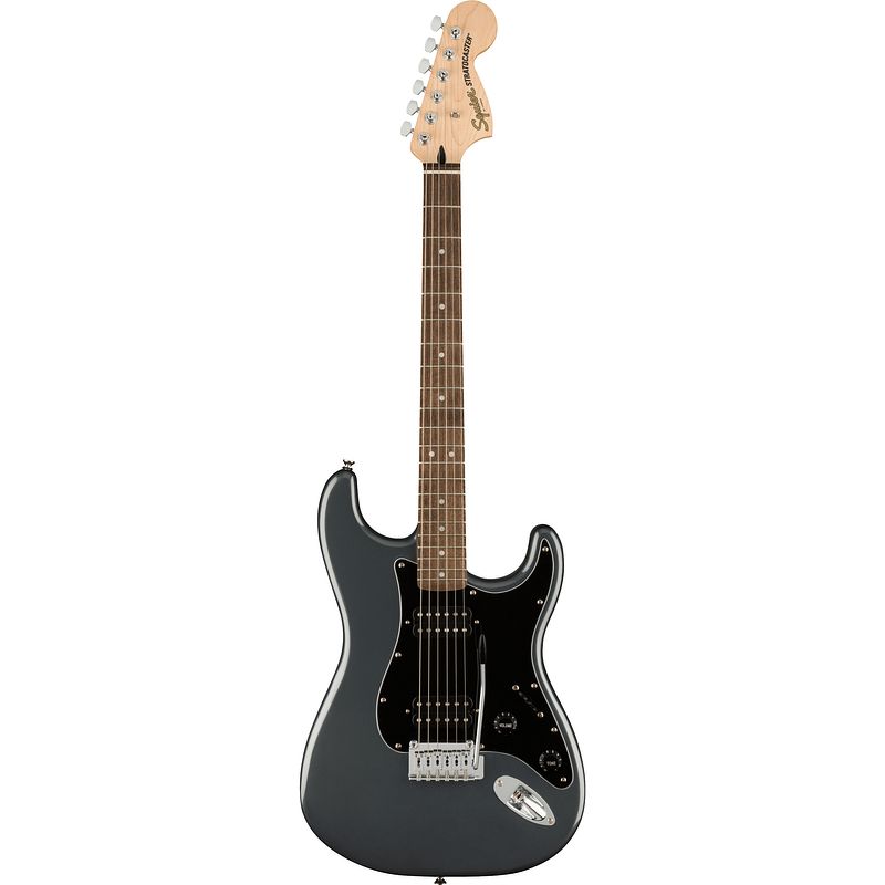 Foto van Squier affinity series stratocaster hh il charcoal frost metallic elektrische gitaren