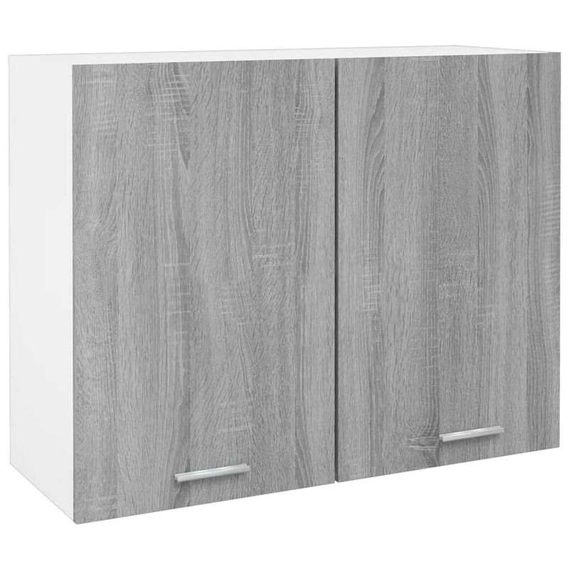 Foto van Vidaxl wandkast hangend 80x31x60 cm bewerkt hout grijs sonoma eiken