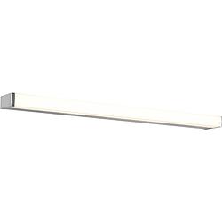 Foto van Led wandlamp - trion fabian - 12w - warm wit 3000k - spatwaterdicht ip44 - rechthoek - mat chroom - aluminium