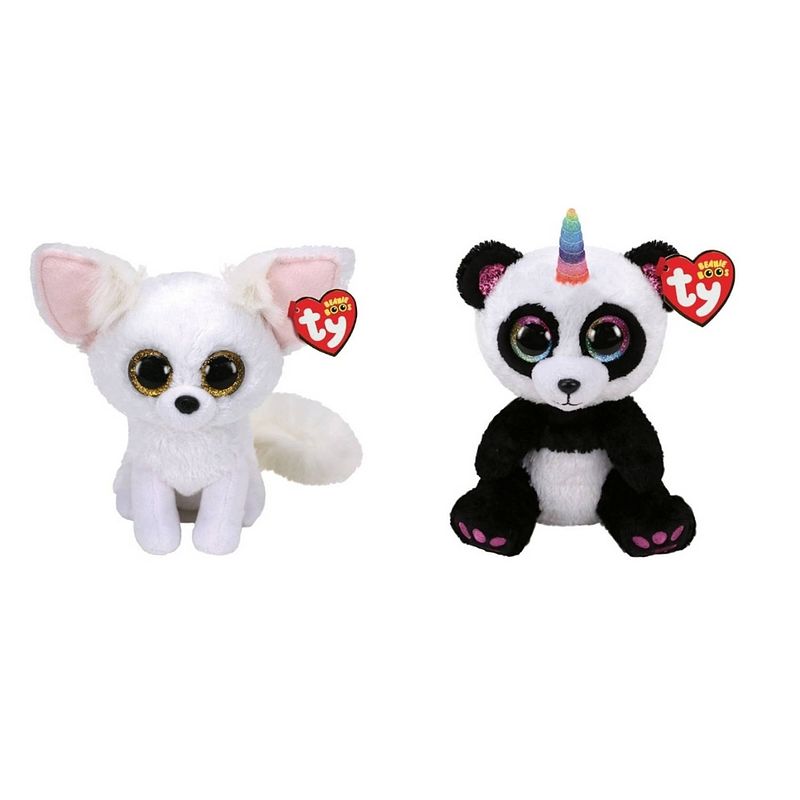 Foto van Ty - knuffel - beanie boo's - phoenix fox & paris panda