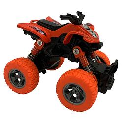 Foto van Big wheels world quad pull-back 11,5 cm staal/die-cast oranje