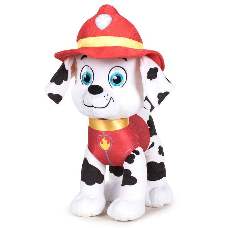 Foto van Pluche paw patrol knuffel marshall - classic new style - 19 cm - cartoon knuffels - speelgoed voor kinderen