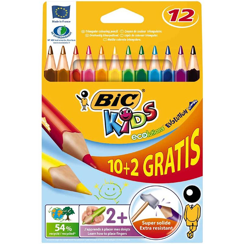 Foto van Bic kids driehoekige kleurpotloden - 12 stuks