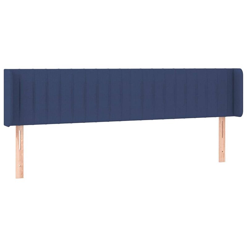 Foto van Vidaxl hoofdbord met randen 163x16x78/88 cm stof blauw