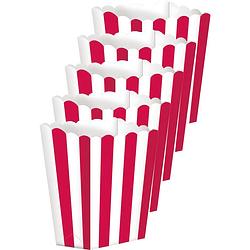 Foto van 15x stuks popcorn bakjes rood 13 cm - wegwerpbakjes