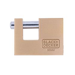 Foto van Black+decker hangslot - 50mm - incl. 3 sleutels - massief messing