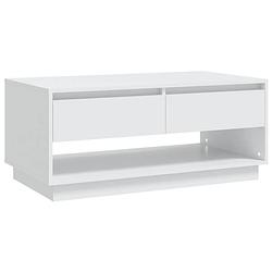 Foto van The living store salontafel banktafel - 102.5 x 55 x 44 cm - wit spaanplaat - opbergruimte