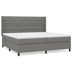 Foto van The living store boxspringbed - - bed - 203 x 203 x 118/128 cm - donkergrijs - stof (100% polyester)