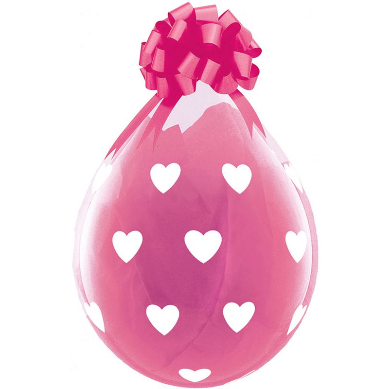 Foto van Folat ballonnen stuffer hartjes 45 cm latex roze/wit 25 stuks