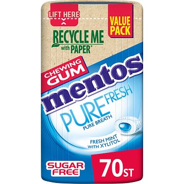 Foto van Mentos gum pure fresh fresh mint value pack 70 stuks 140g bij jumbo