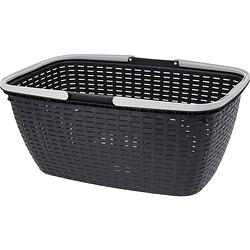 Foto van Excellent houseware wasmand - antraciet grijs - 35l - kunststof - 60 x 40 x 25 cm - wasmanden