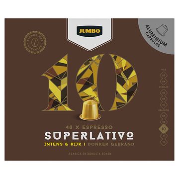 Foto van Jumbo 10 superlativo espresso koffiecups 40 stuks